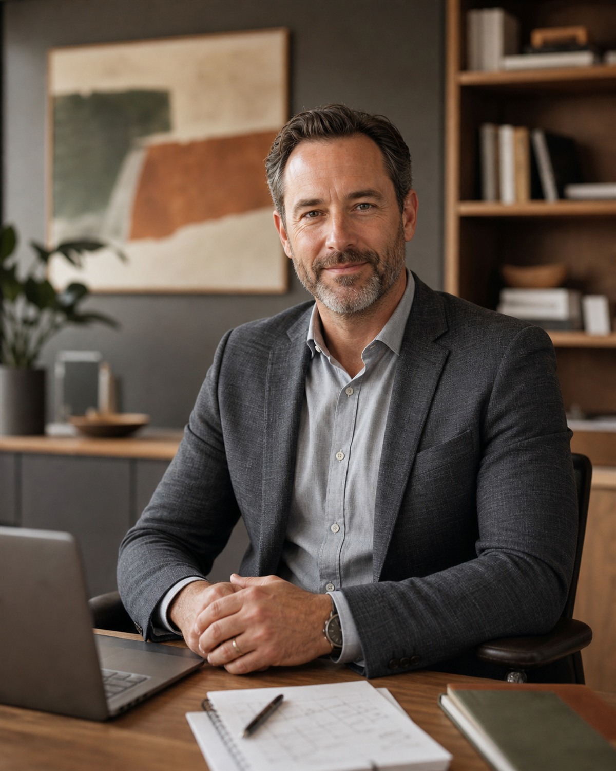 Fieldstone Advisory Group founder in his office