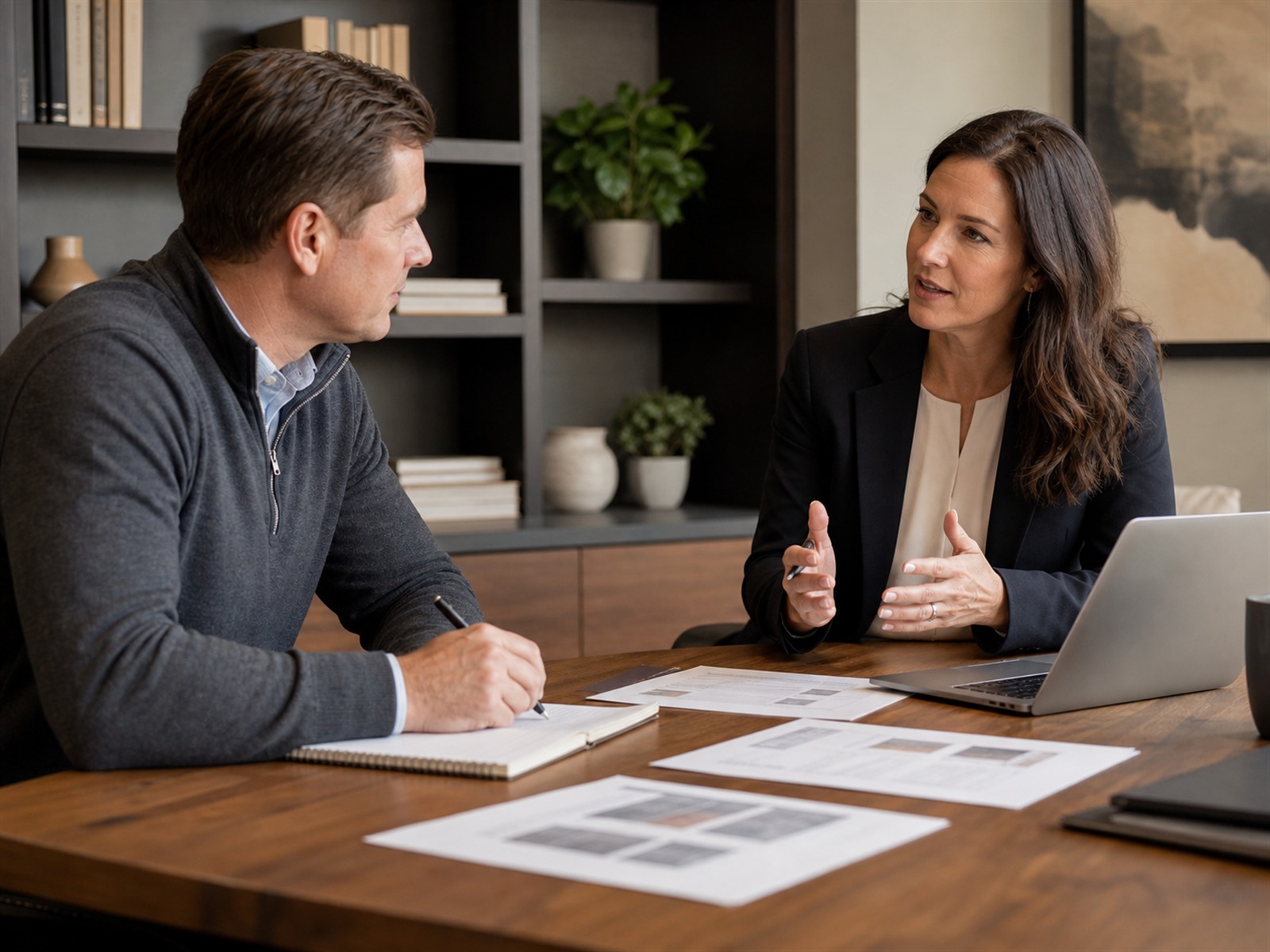 Leadership coaching conversation between an advisor and a project manager