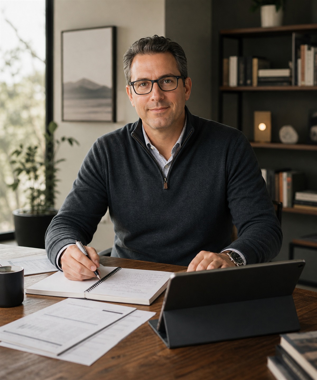 Fieldstone advisor reviewing job estimates at a desk